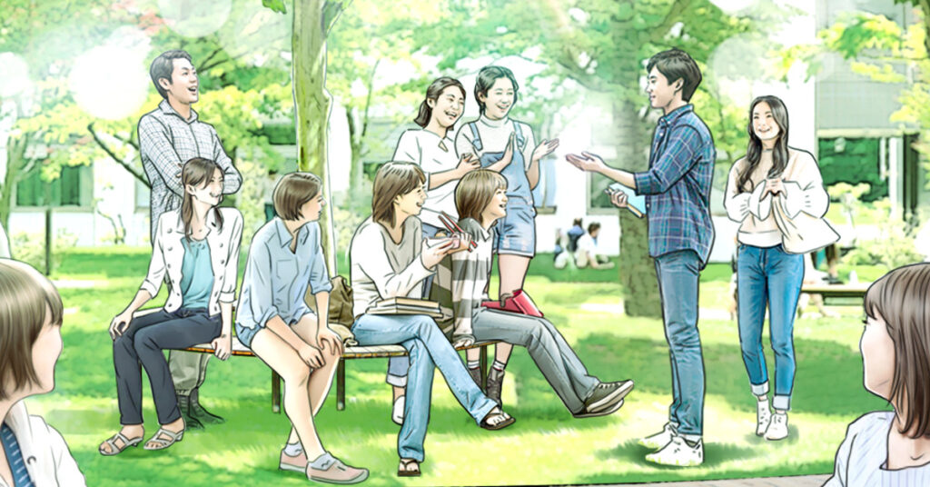 TVCM用屋外イベントシーンのイラスト絵コンテサンプル