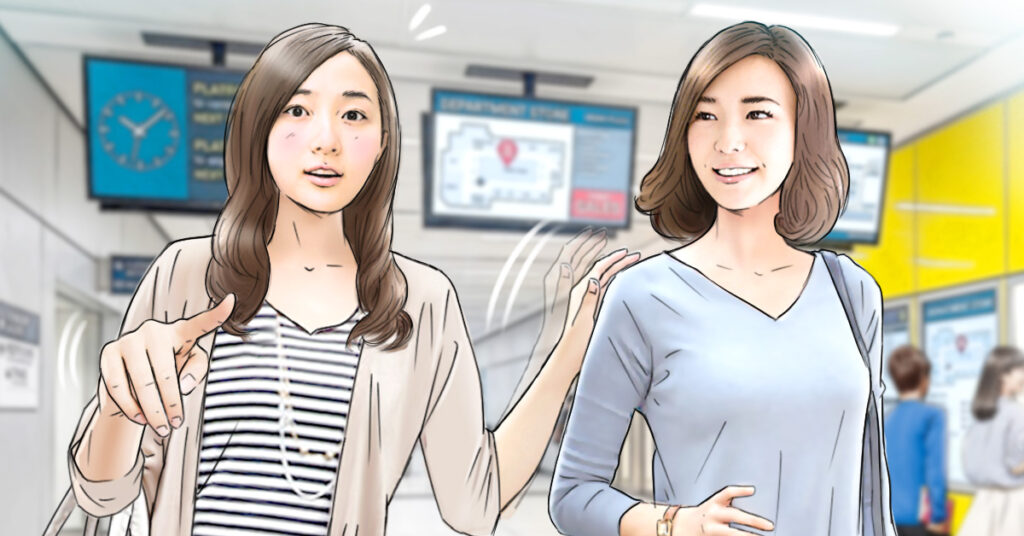 TVCM用空港案内シーンのイラスト絵コンテサンプル
