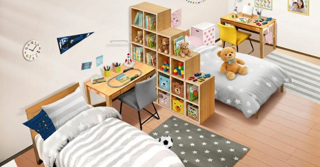 TVCM用子供部屋インテリアのフォトリアル絵コンテサンプル