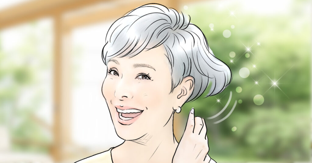 TVCM用シニア女性シーンのイラスト絵コンテサンプル