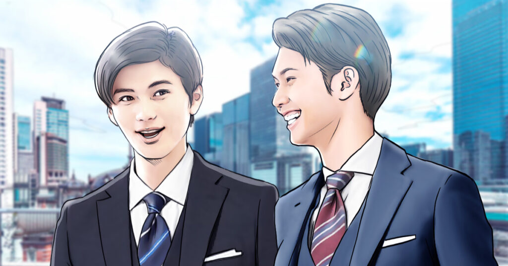 TVCM用ビジネス人物カットのイラスト絵コンテサンプル
