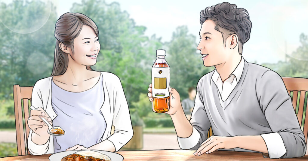 TVCM用食事シーンのイラスト絵コンテサンプル