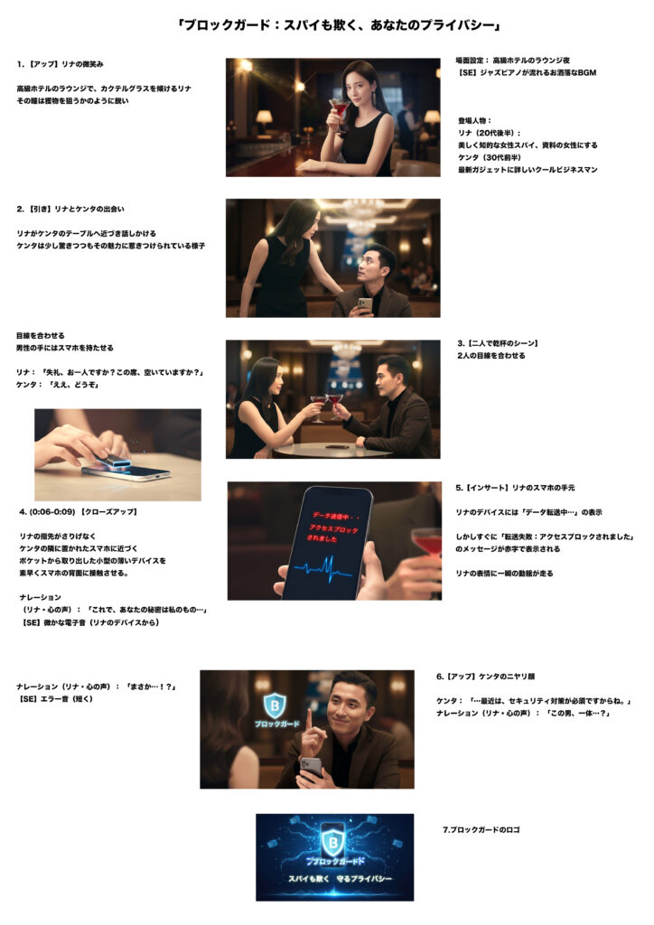 TVCM用フォトリアル絵コンテを使ったストーリーボード制作サンプル